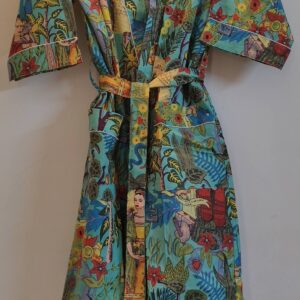 Teal Frida Cotton Kimono/Robe