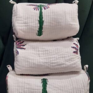 Palms Cotton Travel/ Makeup Bag/Cosmetic Bag