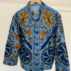 Cotton Suzani Jacket - Blue