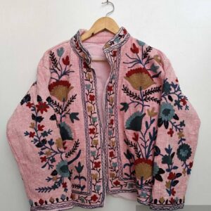 Cotton Suzani Jacket - Pink