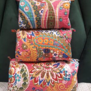 Tropical Fiesta Cotton Travel/ Makeup Bag/Cosmetic Bag