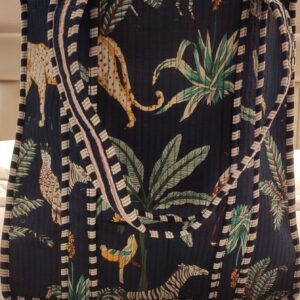 Black Safari Cotton Quilted Tote Bag