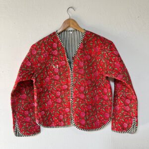 Fleuria Reversible Cotton Quilted Jacket