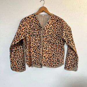 Leopard Reversible Cotton Quilted Jacket
