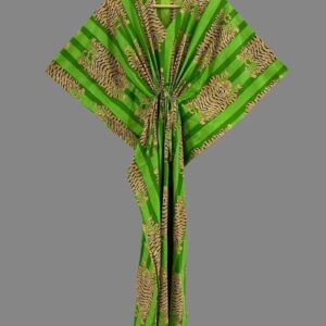 Neon Green Tiger Print Kaftan
